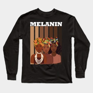 Melanin Afro Queens Black Pride Long Sleeve T-Shirt